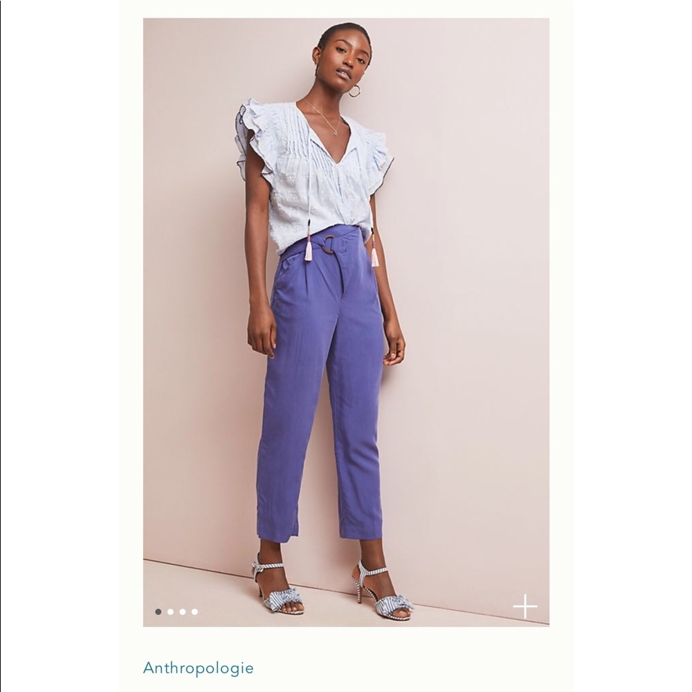 Anthropologie crop blue pants